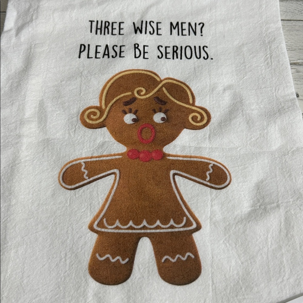 Cora & Pate Gingerbread Girl Flour Sack Kitchen Towel